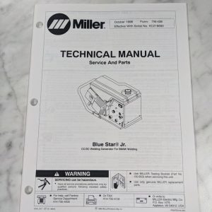 Miller Welder Techinical Service Manual Parts List Book Blue Star Jr Tm-438 1996