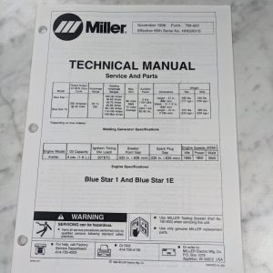 Miller Welder Techinical Service Manual Parts Book List Blue Star 1E Tm-423 1996