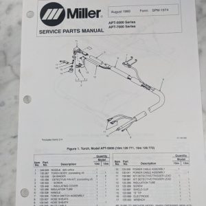 Miller Welder Service Parts List Manual Apt-5000 Apt-7000 Torch Spm-1574 1993