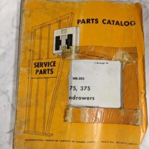 International Harvester Ih Parts List Manual Catalog 275 375 Windrower Wr-203