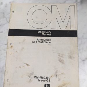 John Deere Operator Manual Quick Hitch Front Blade 56 Om-M80399 G5