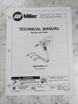 Miller Welder Techinical Service Manual Parts List Spoolmatic 2 Tm-1211 1996