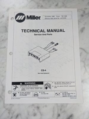 Miller Welder Techinical Service Manual Parts List Cs-4 Wire Feed Tm-1088 1996