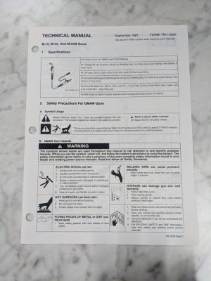Miller Welder Techinical Service Manual Parts List M-15 25M Guns Tm-1035A 1997