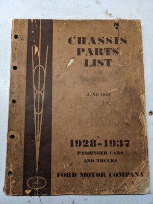 Ford Mercury Chasis Parts List Manual Catalog 1928-1937 Cars Trucks