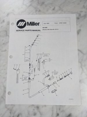 Miller Welder Techinical Service Manual Parts List Ga-20C Spm-1025C 1993 Gun