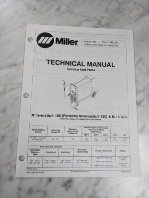 Miller Welder Techinical Service Manual Parts List Millermatic 150 Tm-1310 1995