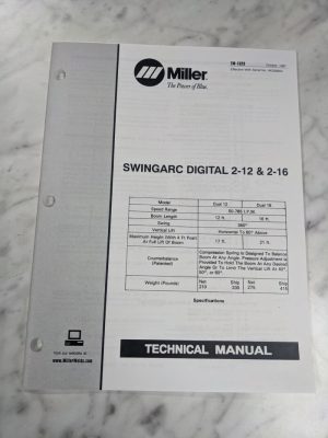 Miller Welder Techinical Manual Parts Swingarc Digital 2-12 2-16 Tm-1523 1997