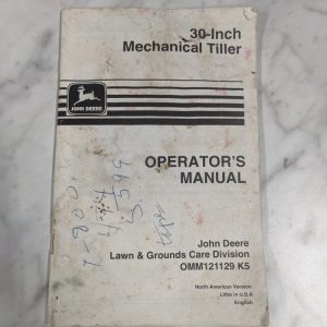 John Deere Operator Service Manual 30” Mechanical Tiller Omm121129 K5