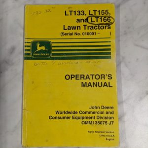 John Deere Operator Service Manual Lt133 Lt155 Lt166 Lawn Tractors Omm135075 J7