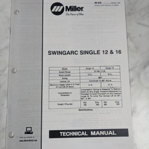 Miller Welder Techinical Service Manual Parts List Swingarc 12 16 Tm-1516 1997