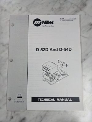 Miller Welder Techinical Service Manual Parts List Book D-52D D-54D Tm-1531 1997