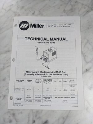 Miller Welder Techinical Service Manual Parts List Challenger Tm-1314A 1998