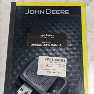 John Deere Operator Service Manual Lt170 Lt180 Lawn Tractors Omm147259 J1