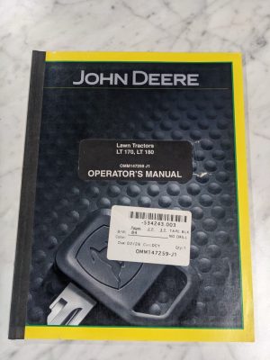 John Deere Operator Service Manual Lt170 Lt180 Lawn Tractors Omm147259 J1