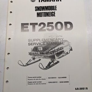 Yamaha Supplementary Service Manual Et250D 8J5-28197-70 Oem 1979 Fr Snowmobile