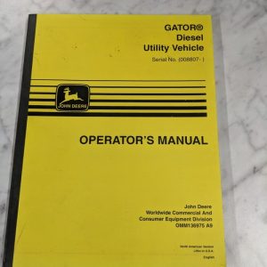 John Deere Operator Service Manual Gator Diesel Utility Vehicle Omm136975 A9 Utv