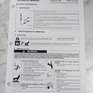 Miller Welder Techinical Manual Service Parts List M-15 M-25M Guns Tm-1035A 1997