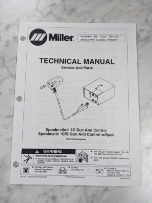 Miller Welder Techinical Manual Service Parts Spoolmatic 1C/S Gun Tm-1210 1996