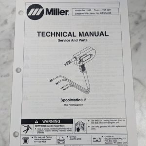 Miller Welder Techinical Manual Service Parts List Spoolmatic 2 Tm-1211 1996
