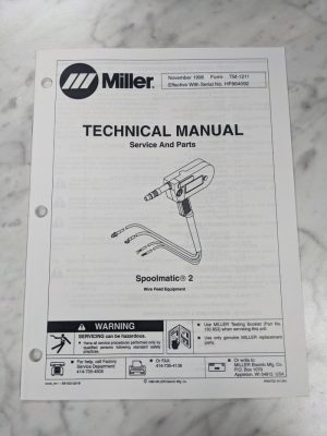 Miller Welder Techinical Manual Service Parts List Spoolmatic 2 Tm-1211 1996