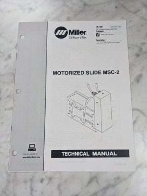 Miller Welder Techinical Manual Service Parts List Motorized Slide Msc-2 Tm1096