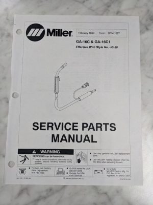 Miller Welder Service Parts Manual List Catalog Ga-16C1 Spm-1027 1994