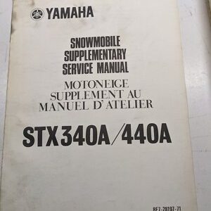 Yamaha Supplementary Service Manual Stx340A 440A 8E7-28197-71 Fr 1976 Snowmobile