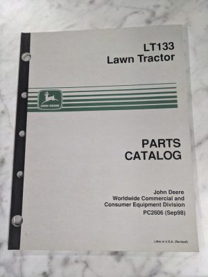 John Deere Service Parts List Manual Catalog Lt133 Lawn Tractor Pc2606