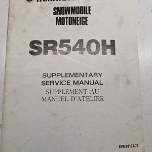 Yamaha Supplementary Service Manual Sr540H 8V9-28197-70 Oem 1983 Oem Snowmobile