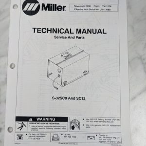 Miller Welder Service Technical Manual Parts List S-32Sc8 Sc12 Tm-1554 1996