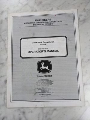 John Deere Operator Service Manual 47” Quick Hitch Snowblower Omm145749