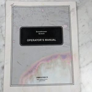John Deere Operator Service Manual 42” Snowthrower Omm141984 I9
