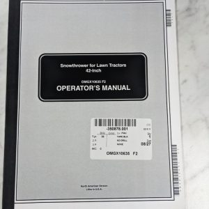 John Deere Operator Service Manual 42” Snow Thrower Lawn Tractor Omgx10635