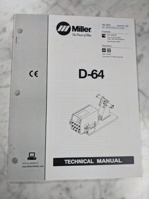 Miller Welder Service Technical Manual Parts List Book D-64 Tm-1582C 1999
