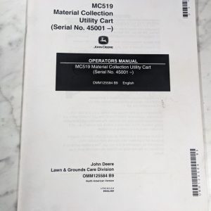 John Deere Operator Service Manual Mc519 Mcs Material Collection Omm125584