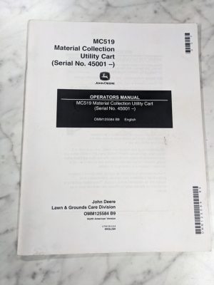 John Deere Operator Service Manual Mc519 Mcs Material Collection Omm125584