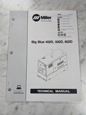 Miller Welder Service Technical Manual Parts List Big Blue 402D 502D 602D Tm-495