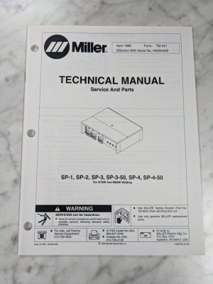 Miller Welder Service Technical Manual Parts List Sp-1 2 3-50 4 Tm-531 1995