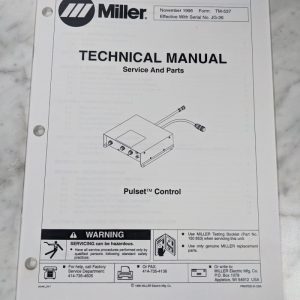 Miller Welder Service Technical Manual Parts List Pulset Control Tm-537 1996