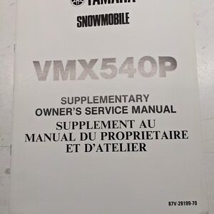 Yamaha Supplementary Service Manual Vmx540P 87V-28199-70 Fr 1989 Snowmobile Oem