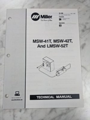 Miller Weder Service Technical Manual Parts Msw-41T 42T Lmsw-52T Tm-708B 1999