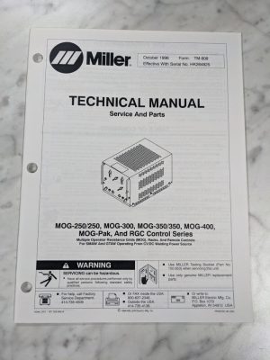 Miller Weder Service Technical Manual Parts List Mog-250 300 350 400 Pak Tm-808
