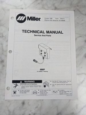 Miller Weder Service Technical Manual Parts List Book Mmp Tm-814 1996