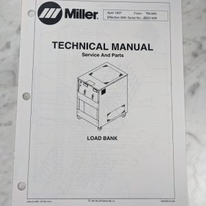Miller Weder Service Technical Manual Parts List Book Load Bank Tm-849 1997