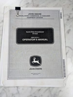 John Deere Operator Service Manual Quick Hitch Snowblower 47” Omm145749