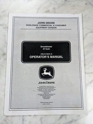 John Deere Operator Service Manual 47” Snowblower Attachment Omlvu18040 J5