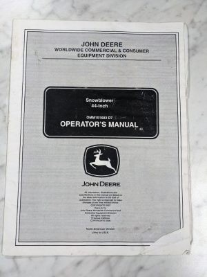 John Deere Operator Service Manual 44” Snowblower Attachment Omm151683