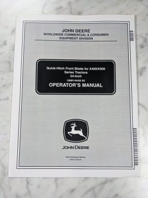 John Deere Operator Service Manual Front Blade X400 X500 Tractors 54” Omm146400