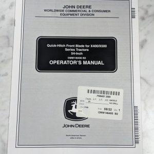 John Deere Operator Service Manual 54” Front Blade X400 X500 Tractors Omm146400